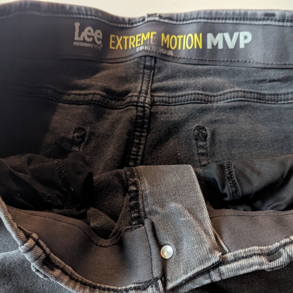 Lee Extreme Motion MVP Jeans Mens 38x29(28) Gray Regular Fit‎ Straight Leg - Picture 5 of 12